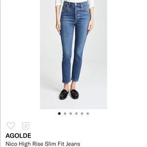 Agolde Nico High Rise Slim Fit Jeans
